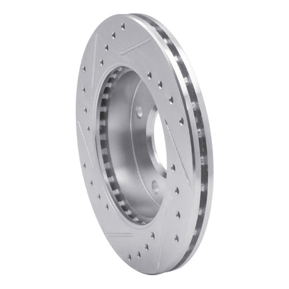 R1 Concepts R1 89-96 Nissan 240SX Front Right Drilled & Slotted Silver Brake Rotor