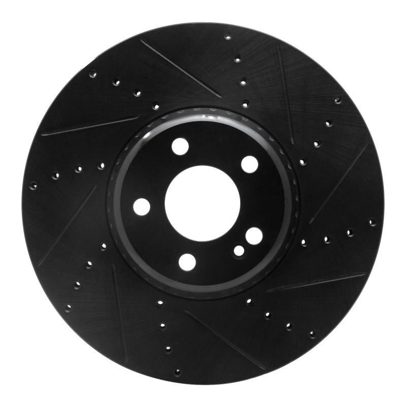 R1 Concepts R1 15-23 Mercedes-Benz C300 Sedan Front Right Drilled & Slotted Black Brake Rotor