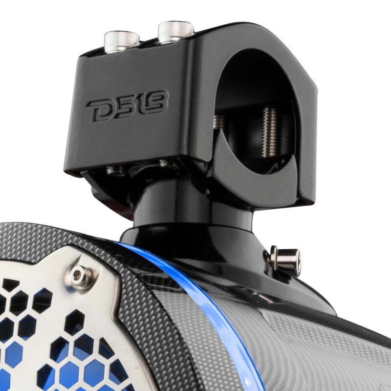 DS18 Marine And Psports Towers With Built In 8in 1in Driver 180 Watts RMS RGB LEDs Blk Crbn Fiber