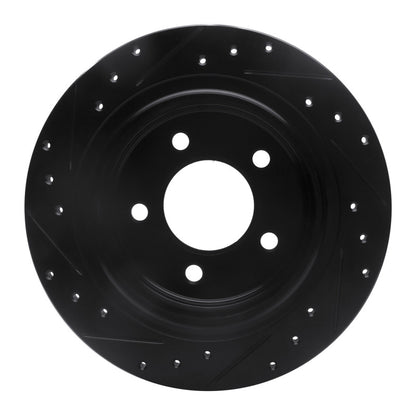 R1 Concepts R1 04-08 Chrysler Pacifica Rear Right Drilled & Slotted Black Brake Rotor