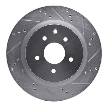 R1 Concepts R1 03-08 Infiniti G35 Rear Right Drilled & Slotted Silver Brake Rotor