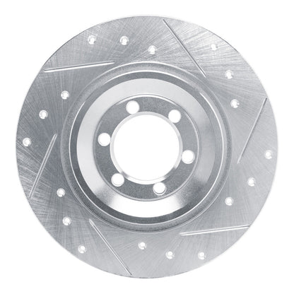 R1 Concepts R1 81-89 Alfa Romeo GTV-6 Rear Right Drilled & Slotted Silver Brake Rotor