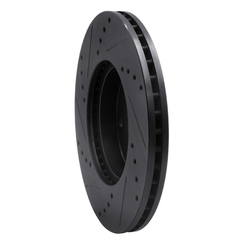 R1 Concepts R1 04-10 Chevrolet Epica (USA/Canada) Front Right Drilled & Slotted Black Brake Rotor