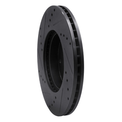 R1 Concepts R1 04-10 Chevrolet Epica (USA/Canada) Front Right Drilled & Slotted Black Brake Rotor