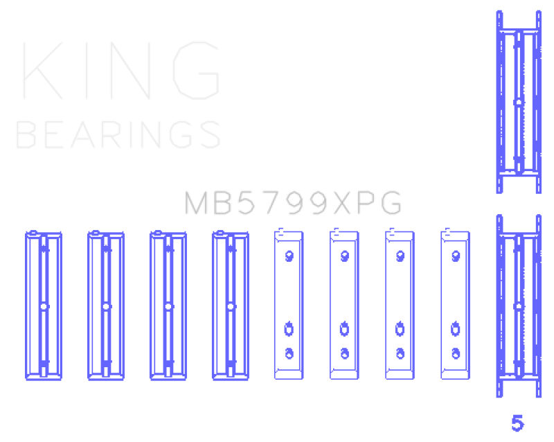 King Engine Bearings Subaru FA20/ Toyota 4U-GSE/ O/S Housing Main Bearing Set - Size +0.05mm