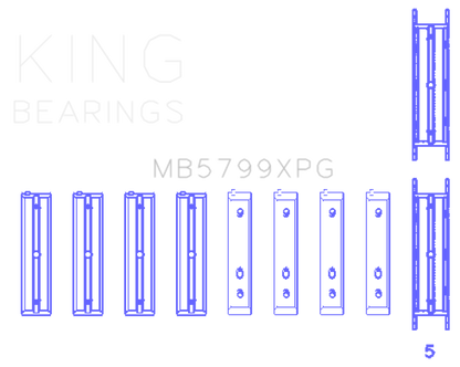 King Engine Bearings Subaru FA20/ Toyota 4U-GSE/ O/S Housing Main Bearing Set - Size +0.05mm