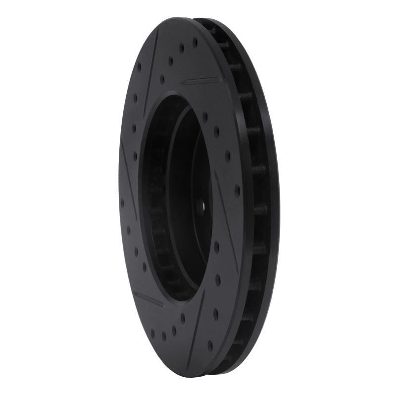 R1 Concepts R1 88-93 Toyota Celica Front Right Drilled & Slotted Black Brake Rotor