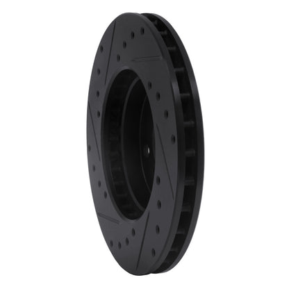R1 Concepts R1 88-93 Toyota Celica Front Right Drilled & Slotted Black Brake Rotor