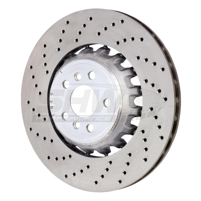 SHW Performance SHW 2020 BMW X5 M 4.4L Left Rear Cross-Drilled Lightweight Brake Rotor (34208074285)