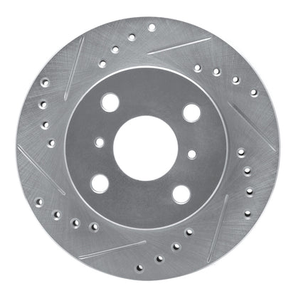 R1 Concepts R1 99-05 Toyota Yaris (Mexico) Front Left Drilled & Slotted Silver Brake Rotor