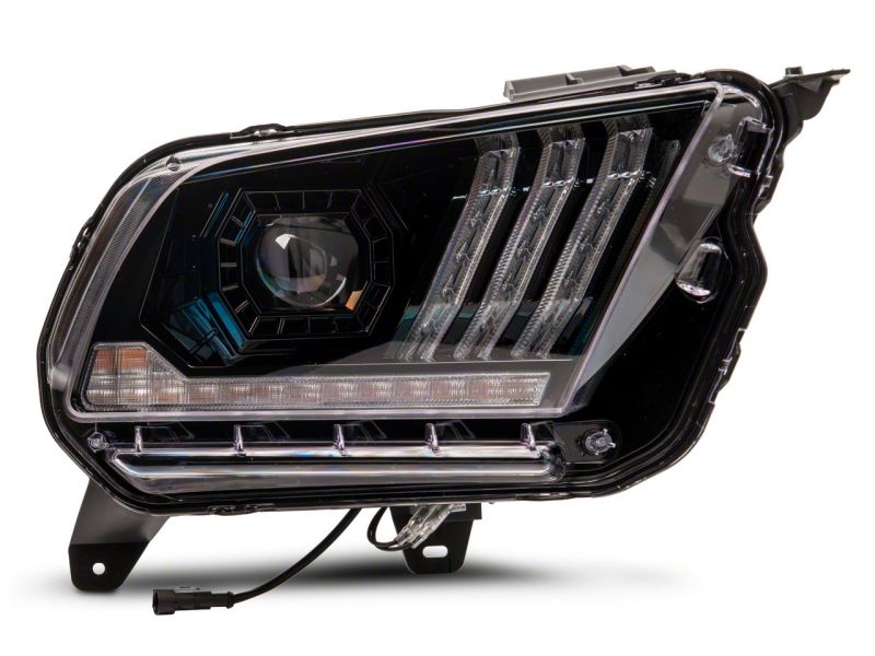 Raxiom 10-12 Ford Mustang LED Projector Headlights SEQL Turn Signals- Black Housing (Clear Lens)