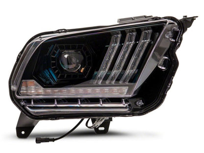 Raxiom 10-12 Ford Mustang LED Projector Headlights SEQL Turn Signals- Black Housing (Clear Lens)