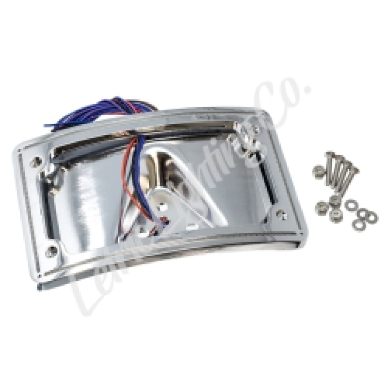 Letric Lighting  Custom Hard Wire Perfect Plate Light Chrome Curved License Plate Frame - Universal
