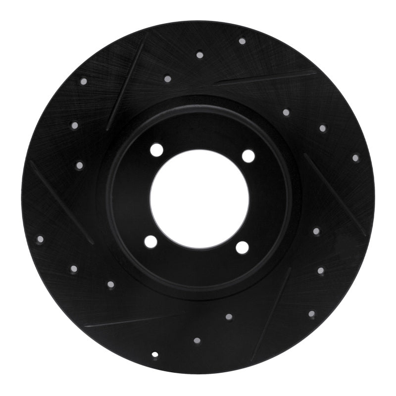 R1 Concepts R1 62-80 MG MGB Front Left Drilled & Slotted Black Brake Rotor