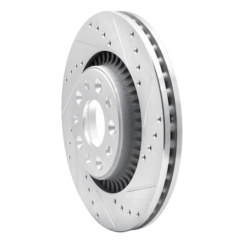 R1 Concepts R1 05-09 Ford Five Hundred Front Right Drilled & Slotted Silver Brake Rotor