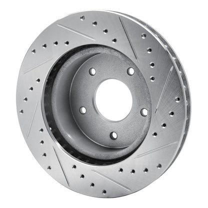 R1 Concepts R1 63-82 Chevrolet Corvette Front Left Drilled & Slotted Silver Brake Rotor