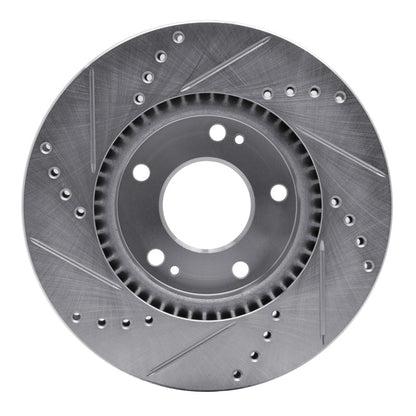 R1 Concepts R1 03-13 Hyundai Sonata Front Right Drilled & Slotted Silver Brake Rotor