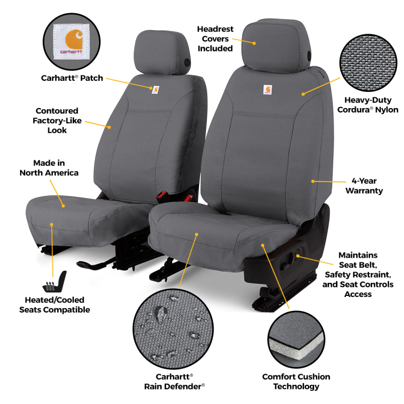 Covercraft 24-26 Toyota Tacoma Carhartt Super Dux PrecisionFit Custom 1st Row Seat Covers - Gravel
