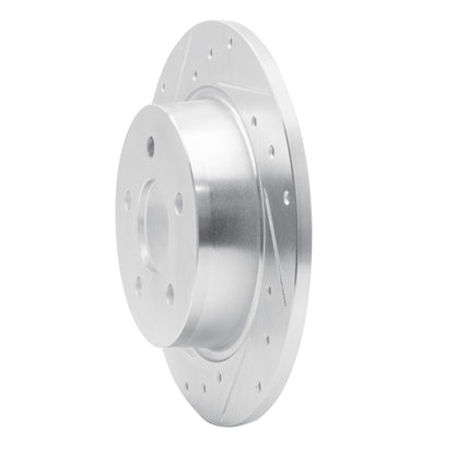 R1 Concepts R1 20-25 Nissan SENTRA Rear Left Drilled & Slotted Silver Brake Rotor