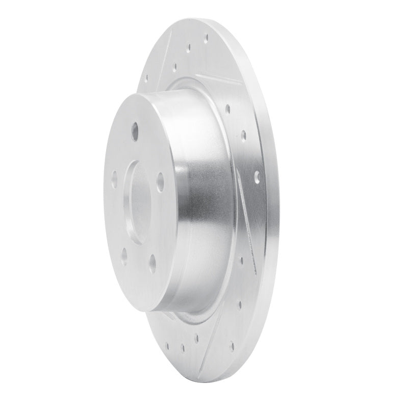 R1 Concepts R1 87-91 Chrysler TC Maserati Rear Left Drilled & Slotted Silver Brake Rotor