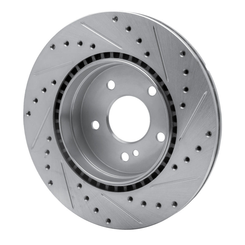 R1 Concepts R1 98-09 Chrysler Crossfire Rear Left Drilled & Slotted Silver Brake Rotor