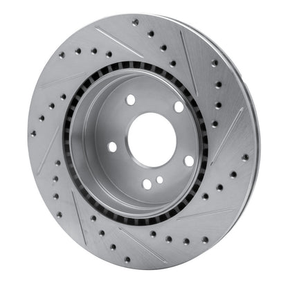 R1 Concepts R1 98-09 Chrysler Crossfire Rear Left Drilled & Slotted Silver Brake Rotor
