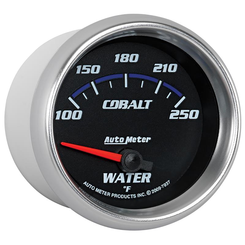 Autometer Cobalt 66mm 100-250 Degree F Electric Water Temperature Gauge