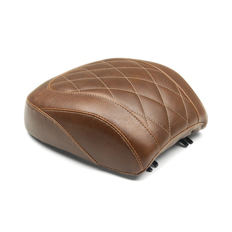 Mustang Motorcycle Mustang 18-21 Harley Fat Boy Wide Tripper Passenger Seat Diamond Stitch - Brown