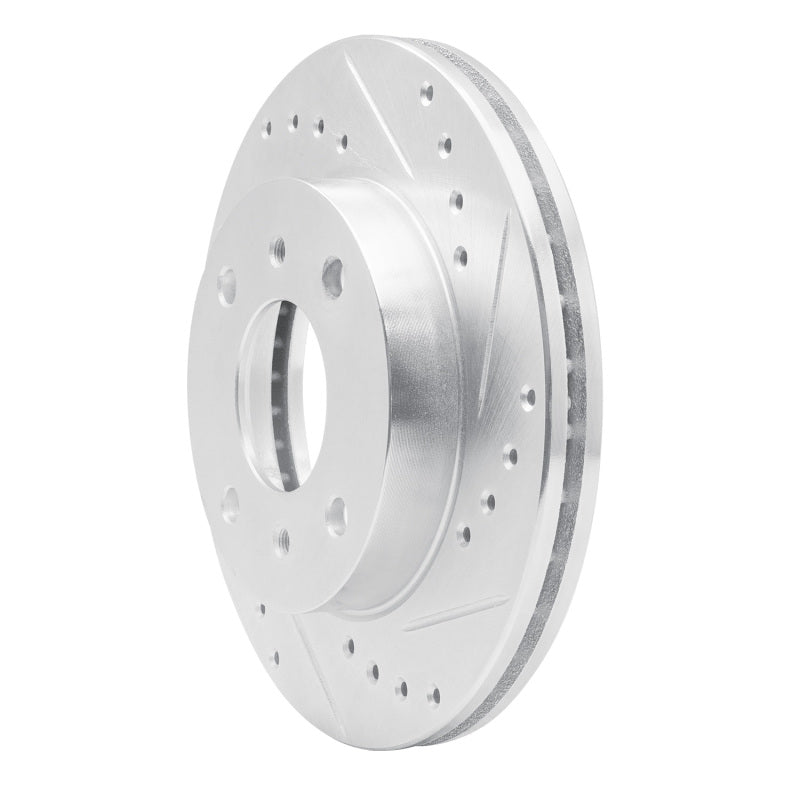 R1 Concepts R1 89-13 Infiniti G20 Front Right Drilled & Slotted Silver Brake Rotor
