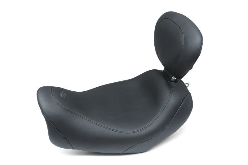 Mustang Motorcycle Mustang 14-17 Harley Fat Bob Wide Tripper Solo Seat w/Driver Backrest - Black