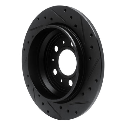 R1 Concepts R1 99-00 Volvo V70 Rear Left Drilled & Slotted Black Brake Rotor