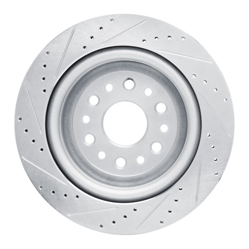 R1 Concepts R1 19-25 Ram 1500 Rear Right Drilled & Slotted Silver Brake Rotor