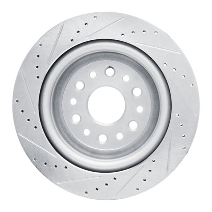 R1 Concepts R1 19-25 Ram 1500 Rear Right Drilled & Slotted Silver Brake Rotor