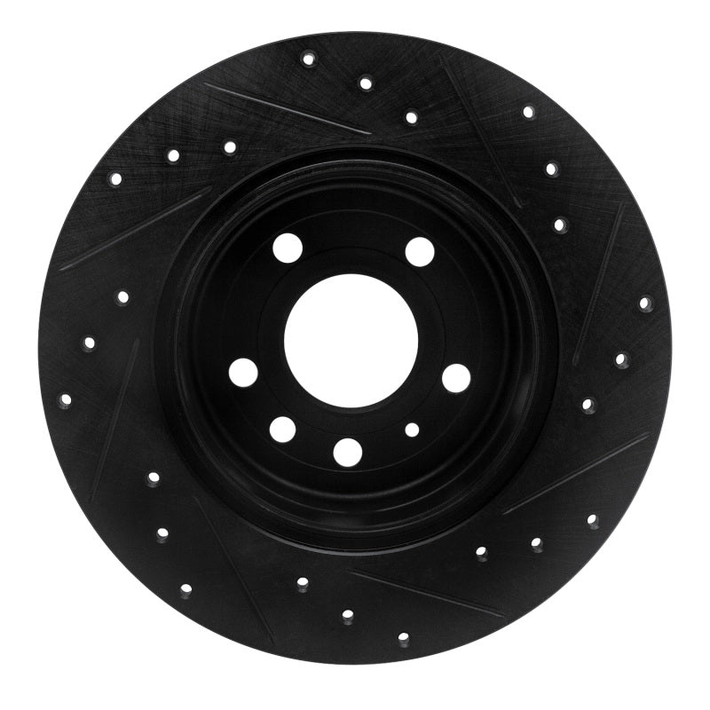 R1 Concepts R1 97-08 Chevrolet ASTRA (Mexico) Rear Left Drilled & Slotted Black Brake Rotor