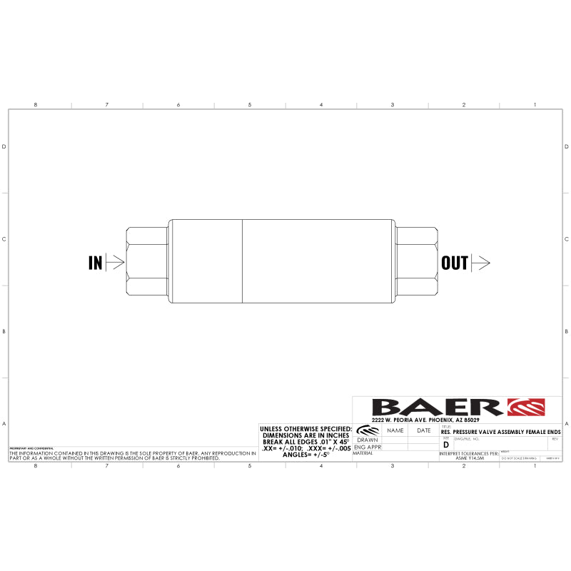 Baer Brakes Residual Valve - 10LB, 3/8 IFF Fittings