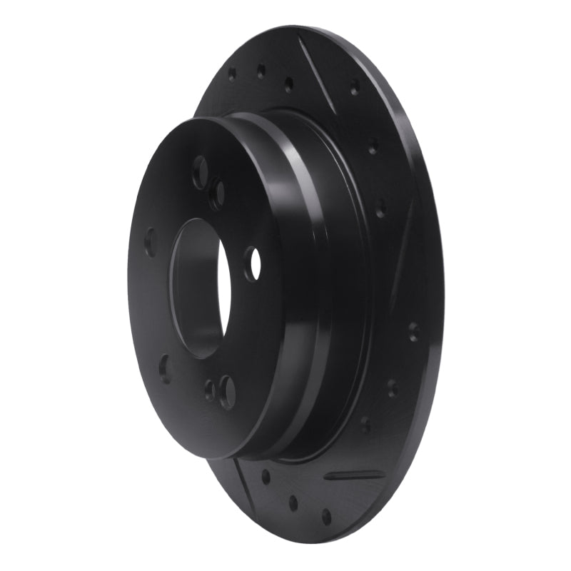 R1 Concepts R1 83-95 Mercedes-Benz 300D Rear Right Drilled & Slotted Black Brake Rotor