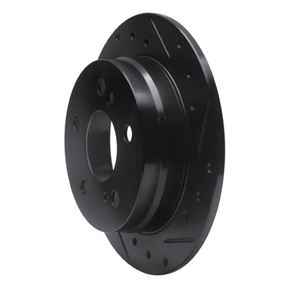 R1 Concepts R1 83-95 Mercedes-Benz 300D Rear Right Drilled & Slotted Black Brake Rotor