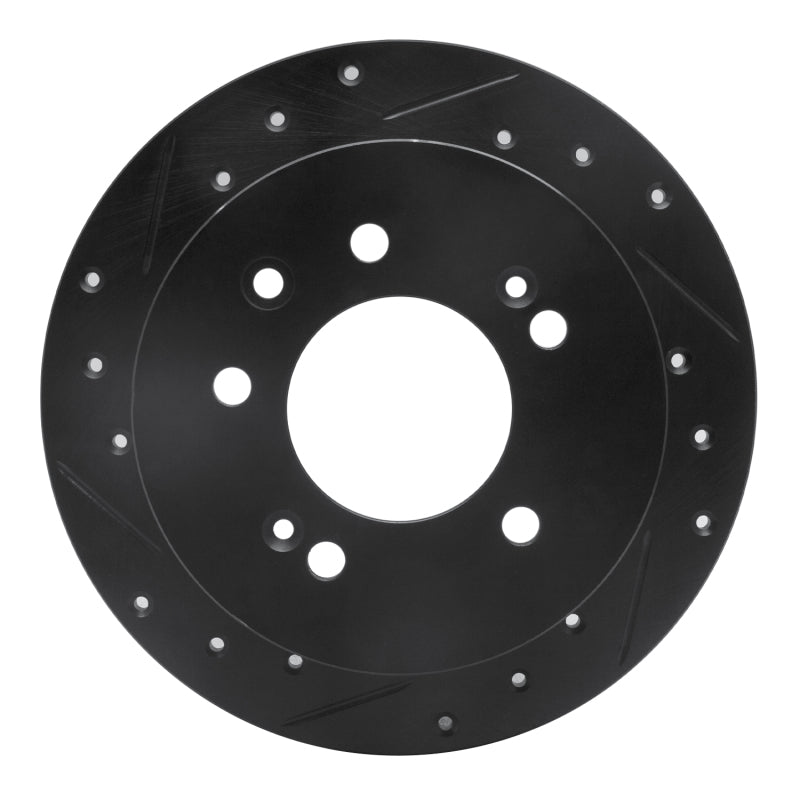 R1 Concepts R1 07-10 Hyundai Elantra Rear Left Drilled & Slotted Black Brake Rotor