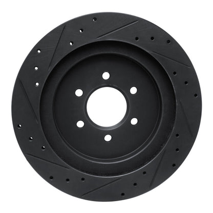 R1 Concepts R1 92-02 Dodge Viper Rear Right Drilled & Slotted Black Brake Rotor
