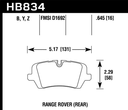 Hawk Performance Hawk 13-16 Land Rover Range Rover / 14-16 Land Rover Range Rover Sport LTS Street Rear Brake Pad