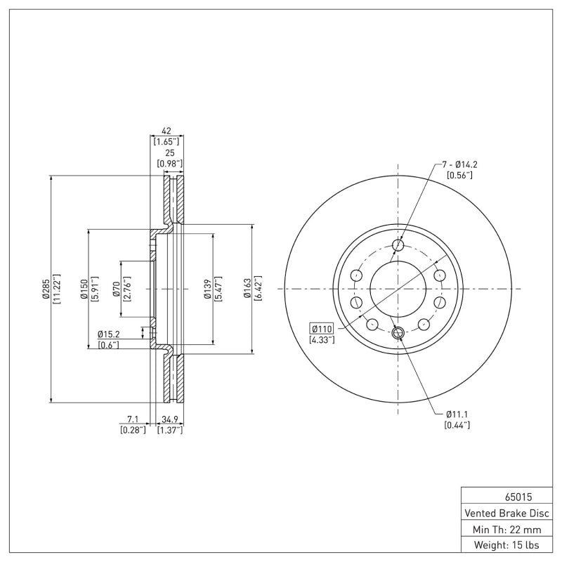 DFC 03-11 Cadillac BLS (Mexico) Front Brake Rotor