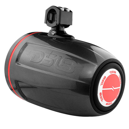 DS18 Marine And Psports Towers With 10in 1in Driver 300 Watts RMS RGB LED Lights Black Carbon Fiber