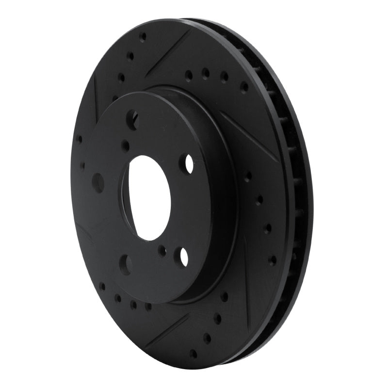 R1 Concepts R1 91-95 Toyota MR2 Front Left Drilled & Slotted Black Brake Rotor