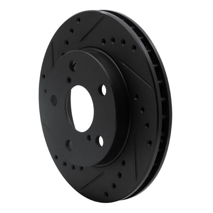 R1 Concepts R1 91-95 Toyota MR2 Front Left Drilled & Slotted Black Brake Rotor