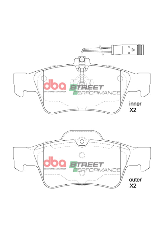 DBA 03-14 Mercedes-Benz CL500 SP Performance Rear Brake Pads