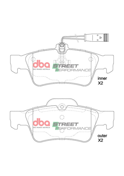 DBA 03-14 Mercedes-Benz CL500 SP Performance Rear Brake Pads