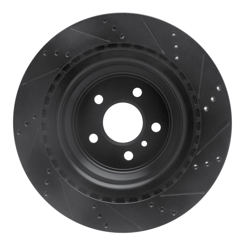 R1 Concepts R1 13-19 Mercedes-Benz GL350 Rear Left Drilled & Slotted Black Brake Rotor