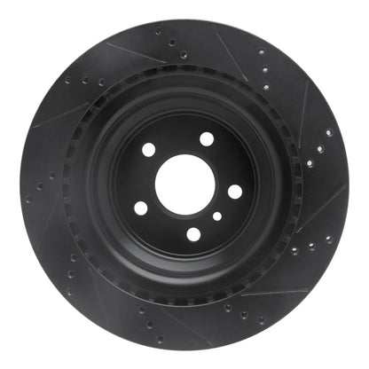 R1 Concepts R1 13-19 Mercedes-Benz GL350 Rear Left Drilled & Slotted Black Brake Rotor