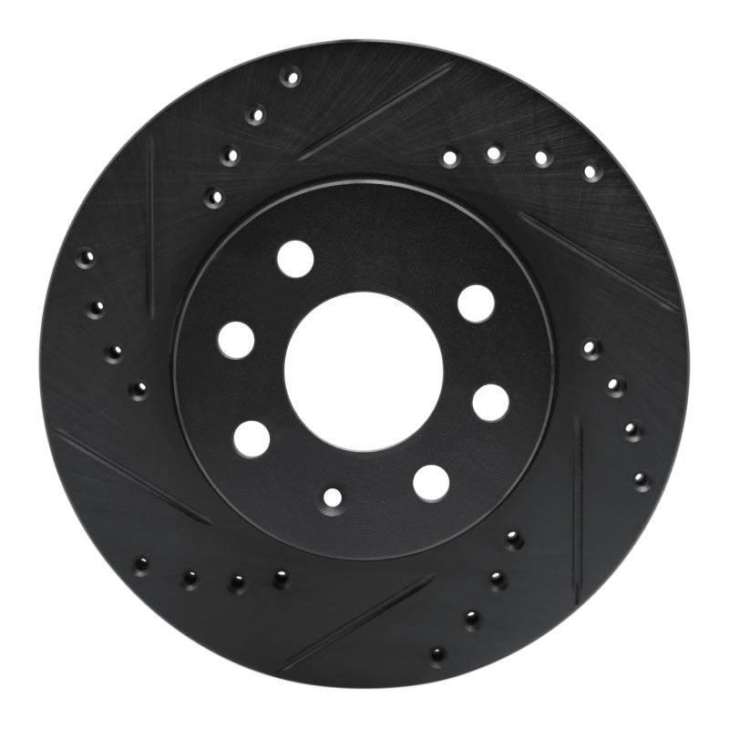 R1 Concepts R1 99-99 Daewoo Nubira Front Left Drilled & Slotted Black Brake Rotor