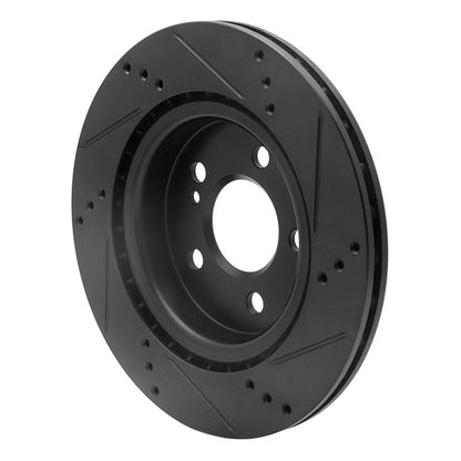 R1 Concepts R1 14-19 Mercedes-Benz CLA250 Rear Left Drilled & Slotted Black Brake Rotor